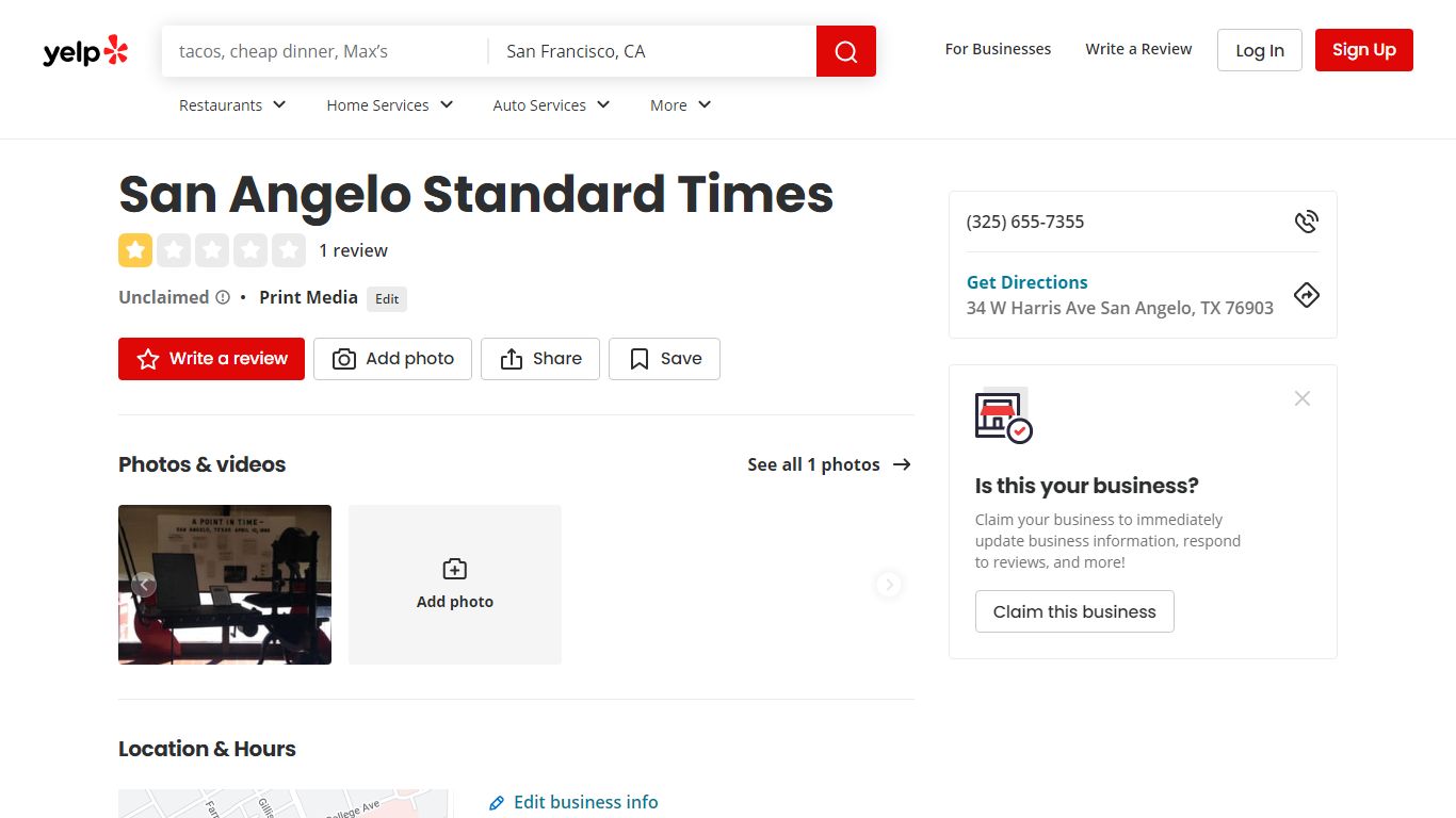 SAN ANGELO STANDARD TIMES - Print Media - 34 W Harris Ave, San Angelo ...